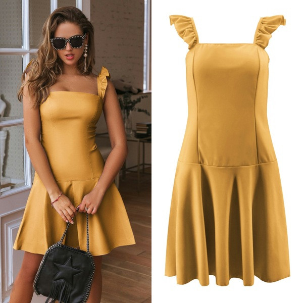 Rochie casual de dama in mai multe culori cu bretele late