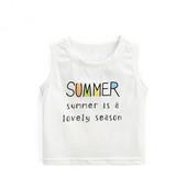 Top pentru copii de culoare albă cu aplicație - pentru băieți și fete