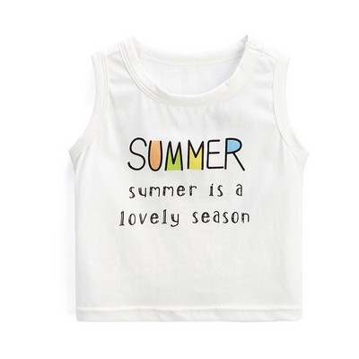 Top pentru copii de culoare albă cu aplicație - pentru băieți și fete