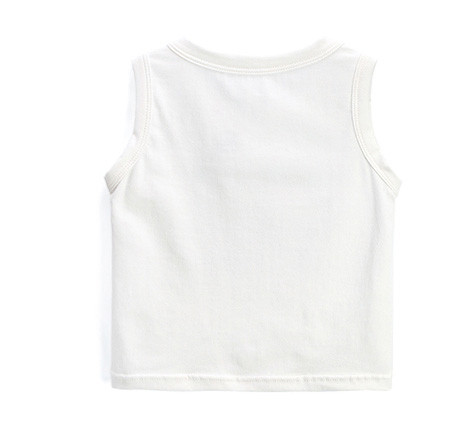 Top pentru copii de culoare albă cu aplicație - pentru băieți și fete