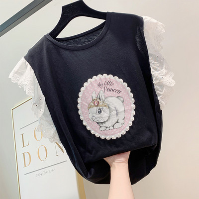 Bluză de damă modernă cu decor din dantelă și perle