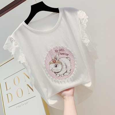 Bluză de damă modernă cu decor din dantelă și perle