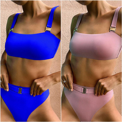Нов модел бански костюм от две части с долнище с висока талия в два цвята