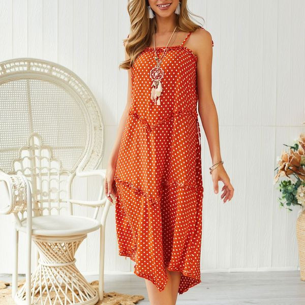 Rochie dama casual model asimetric cu bretele subtiri in mai multe culori