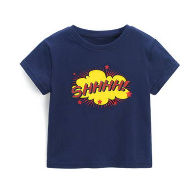 Tricou casual pentru copii cu aplicatie colorata pentru baieti