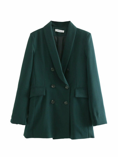 Geaca eleganta de dama cu inchidere pe doua randuri in doua culori