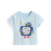 Gyerek póló fiúknak - kék színben, rátéttel