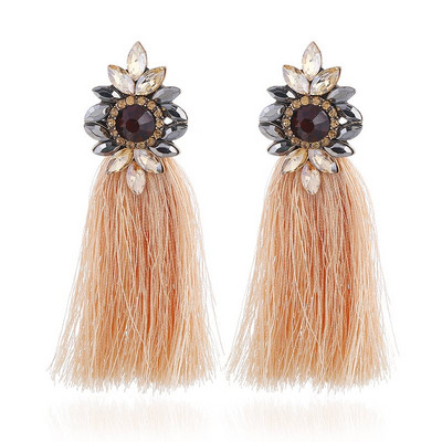 Cercei lungi de dama cu pietre colorate