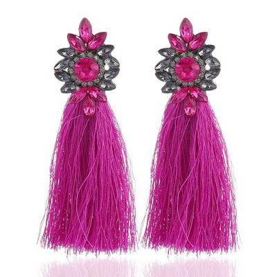 Cercei lungi de dama cu pietre colorate