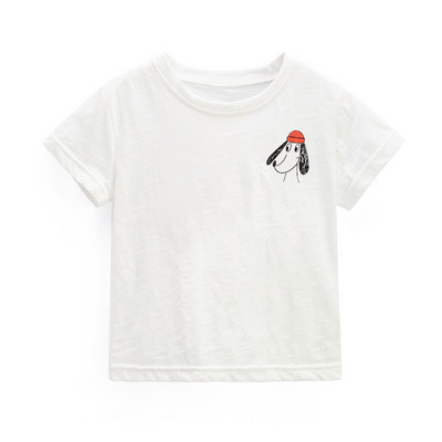 Tricou pentru copii pentru baieti - alb cu aplicatie