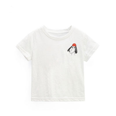 Детска тениска за момчета-в бял цвят с апликация 