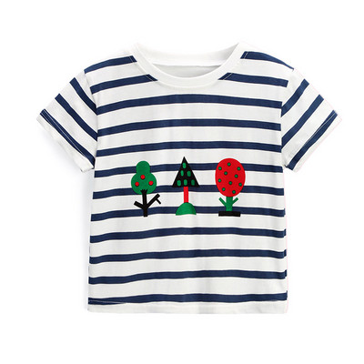 Tricou cu dungi pentru copii cu aplicatie pentru baieti