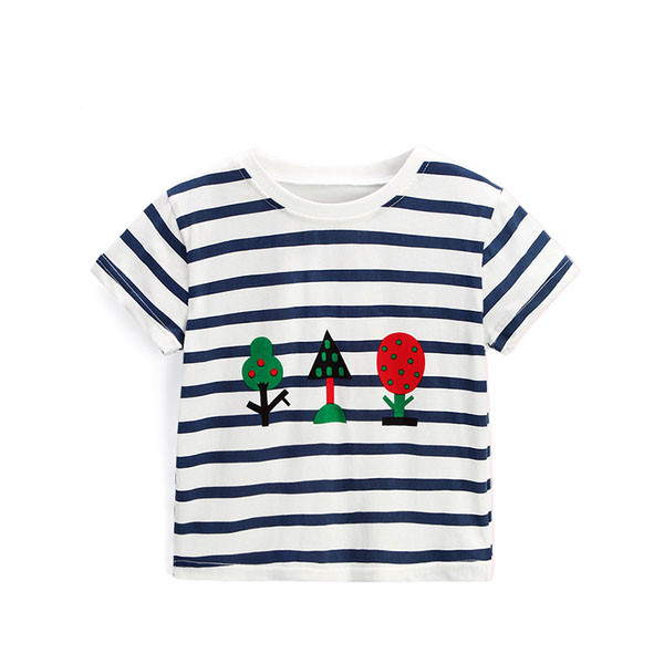 Tricou cu dungi pentru copii cu aplicatie pentru baieti