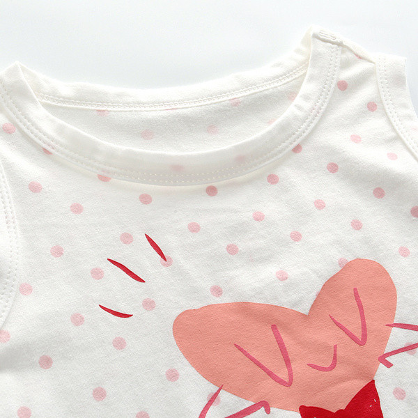 Maieu pentru fete pentru copii alb cu aplicatie