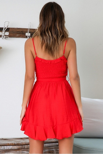 Rochie moderna de dama in trei culori cu bretele subtiri