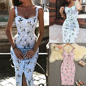 Rochie moderna de dama cu nasturi in albastru si roz