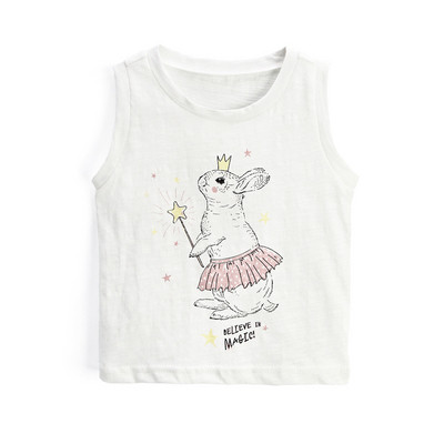 Maieu modern pentru copii pentru fete - alb cu aplicatie