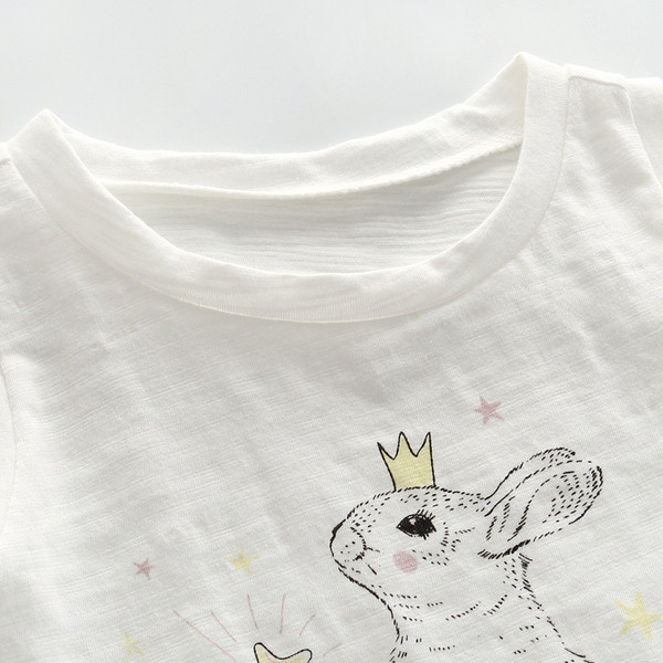 Maieu modern pentru copii pentru fete - alb cu aplicatie