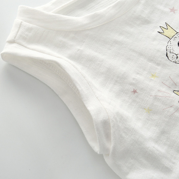 Maieu modern pentru copii pentru fete - alb cu aplicatie