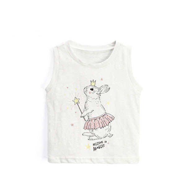 Maieu modern pentru copii pentru fete - alb cu aplicatie