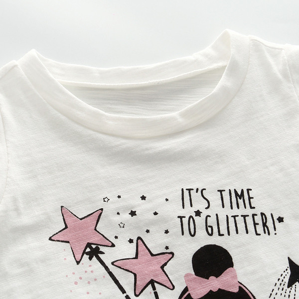 Maieu pentru copii cu decolteu O și aplicație-pentru fete