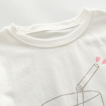 Ежедневна детска тениска с апликация-за момичета