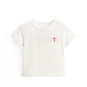 Tricou pentru copii model nou pentru fete - alb cu inscriptie