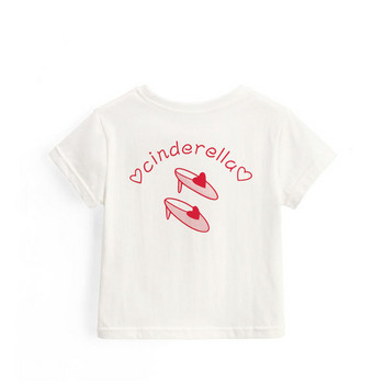 Нов модел детска тениска за момичета-в бял цвят с надпис