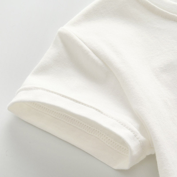 Tricou pentru copii model nou pentru fete - alb cu inscriptie