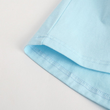 Модерна детска тениска за момичета-в син цвят с апликация