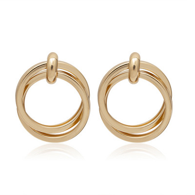 Stílusos női fülbevaló kerek formában - arany és ezüst