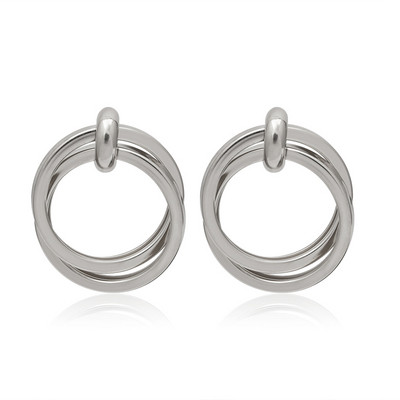 Stílusos női fülbevaló kerek formában - arany és ezüst