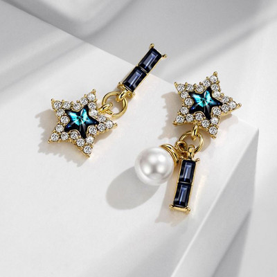 Cercei moderni de dama cu pietre colorate