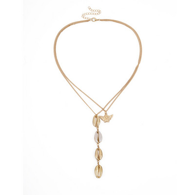 Actual colier lung de dama de culoare aurie