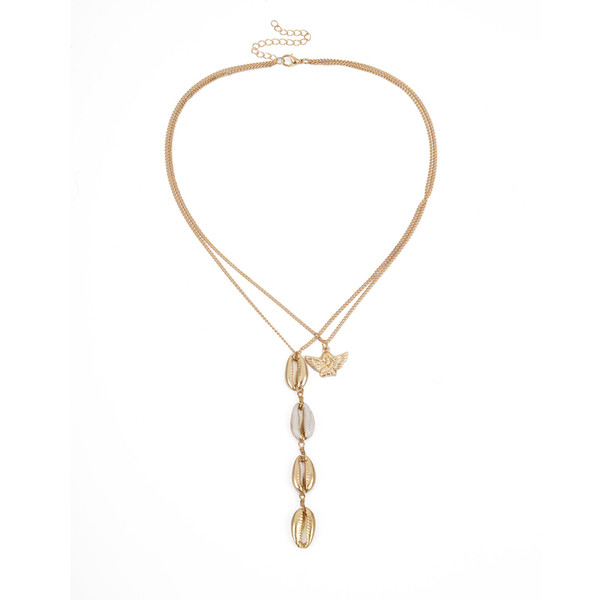 Actual colier lung de dama de culoare aurie