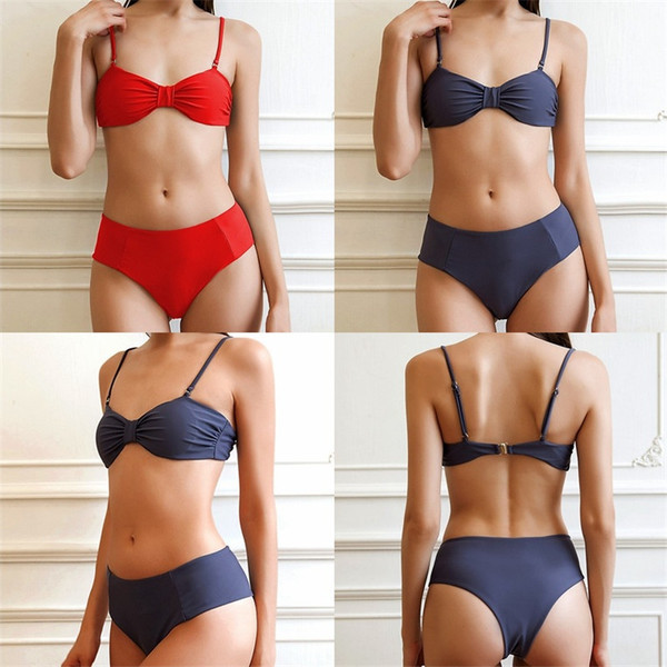 Costum de baie din doua piese in doua culori