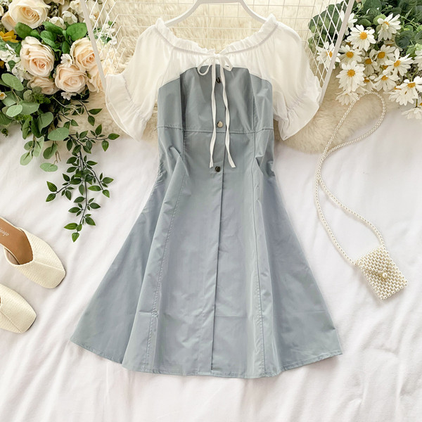 Rochie casual de dama cu panglica si maneci scurte in mai multe culori