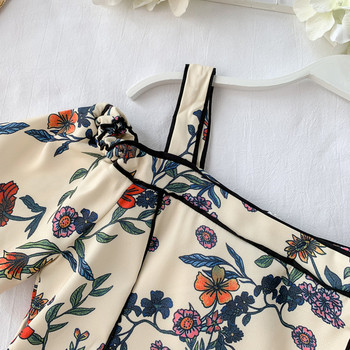 Rochie de dama cu model floral si bretele