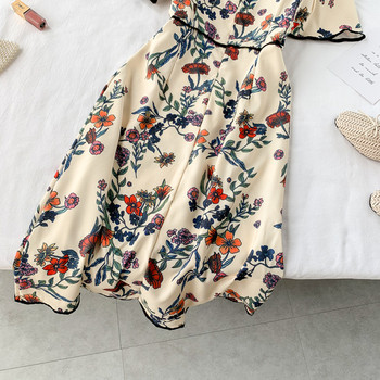 Rochie de dama cu model floral si bretele