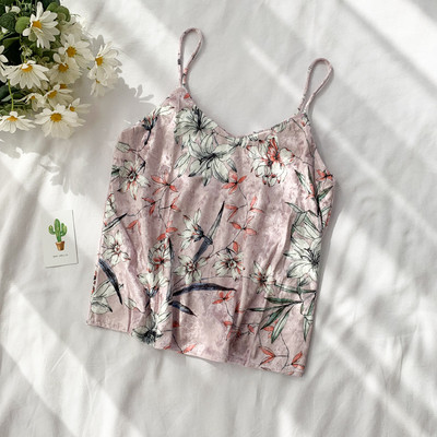 Top de damă din catifea cu model floral în mai multe culori