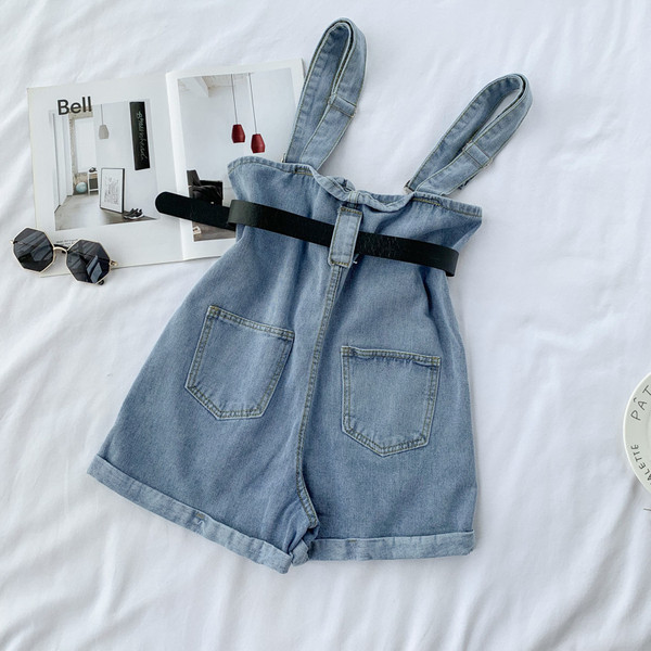 Blugi scurti casual de dama cu talie inalta si curea