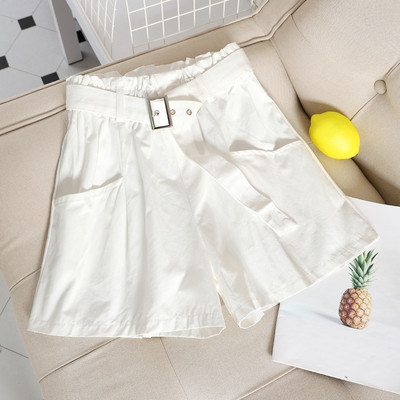 Pantaloni scurți casual dama cu centura si talie inalta in mai multe culori