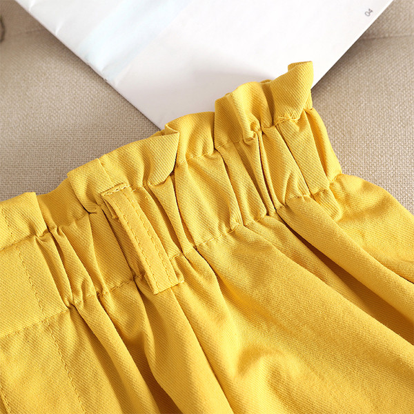 Pantaloni scurți casual dama cu centura si talie inalta in mai multe culori