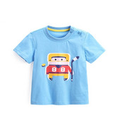 Tricou casual pentru copii in albastru cu aplicatii-pentru baieti