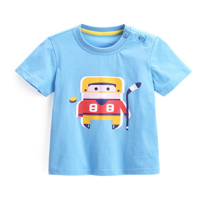 Tricou casual pentru copii in albastru cu aplicatii-pentru baieti