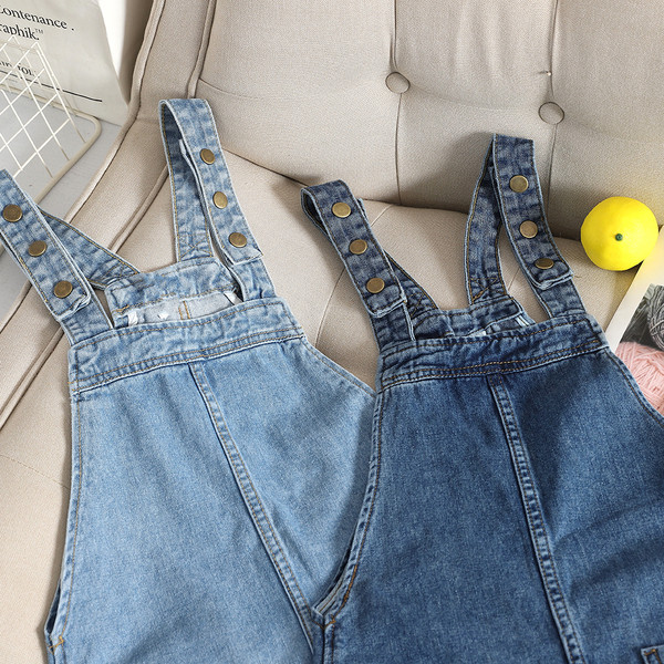 Salopeta casual de dama din denim in doua culori cu buzunar