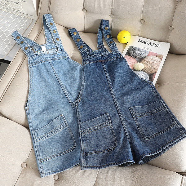 Salopeta casual de dama din denim in doua culori cu buzunar