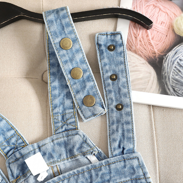 Salopeta casual de dama din denim in doua culori cu buzunar