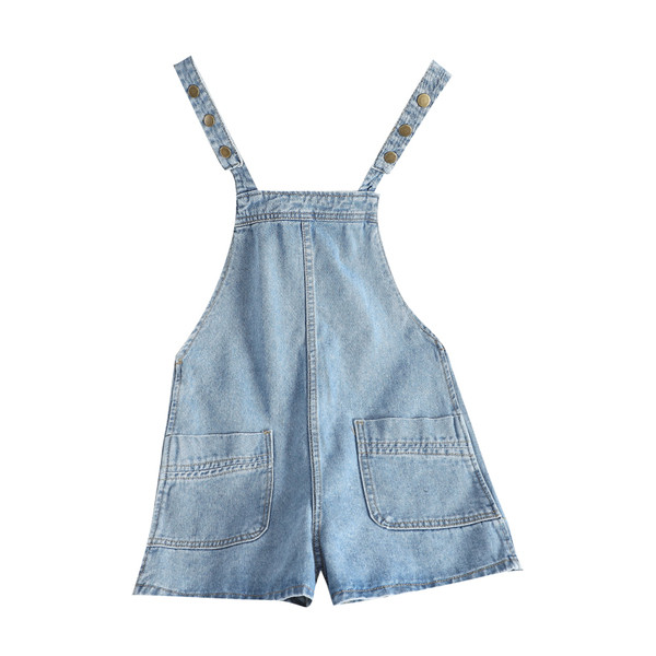 Salopeta casual de dama din denim in doua culori cu buzunar