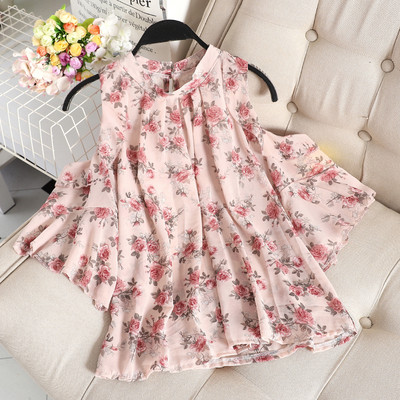 Bluza casual dama cu maneci lotus in doua culori cu model floral